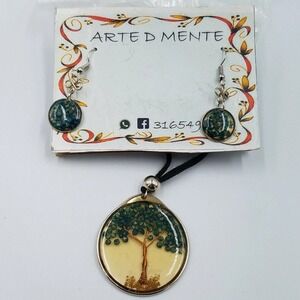 ARTE D MENTE Handmade Tree of Life Necklace‎ & Earrings Set Fashion Jewelry